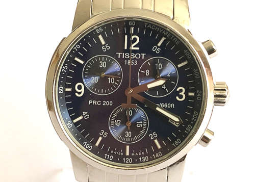 tissot prc 200 chronograph blue dial men's watch
